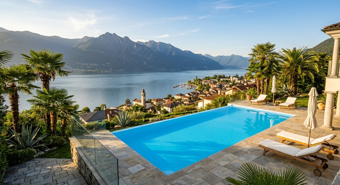 Immagine illustrativa — vasca finita con vista lago
